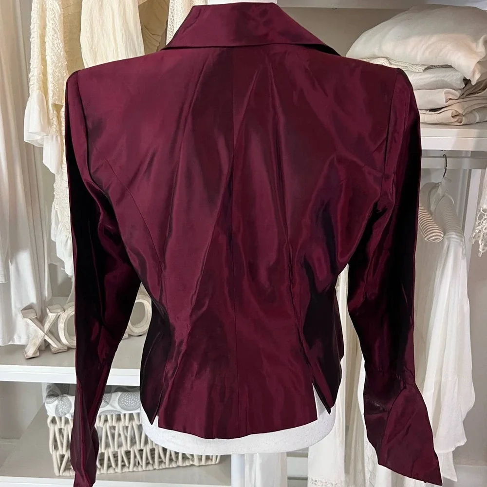 JS Collections Women's Dress Jacket, size 12. Burgundy Special Occasion - Picture 4 of 12